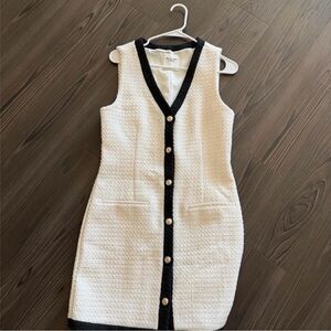 Abercrombie & Fitch Black and Cream Mini Dress